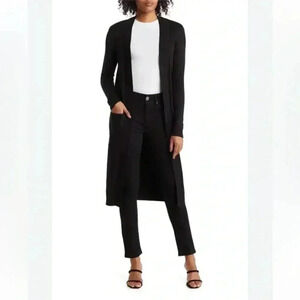 ❤️2/$50❤️Rachel Roy WMN Black Cotton Blend Long
Sleeve Open Cardigan Sweater -XS